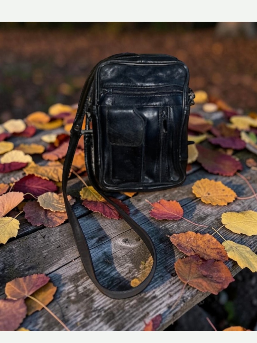 VTG Danier Black
Genuine Leather
Crossbody Messenger
Travel Bag Multi-Pocket